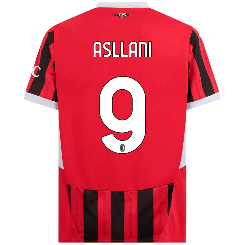 Kinderen Kosovare Asllani #9 Rood Zwart Thuisshirt Thuistenue 2024/25 T-Shirt