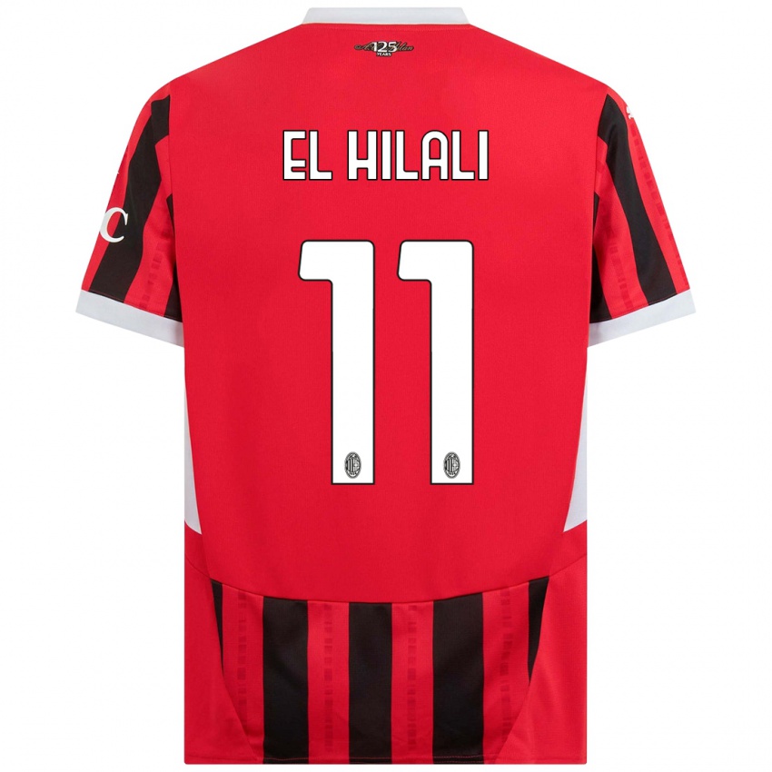 Kinderen Youns El Hilali #11 Rood Zwart Thuisshirt Thuistenue 2024/25 T-Shirt