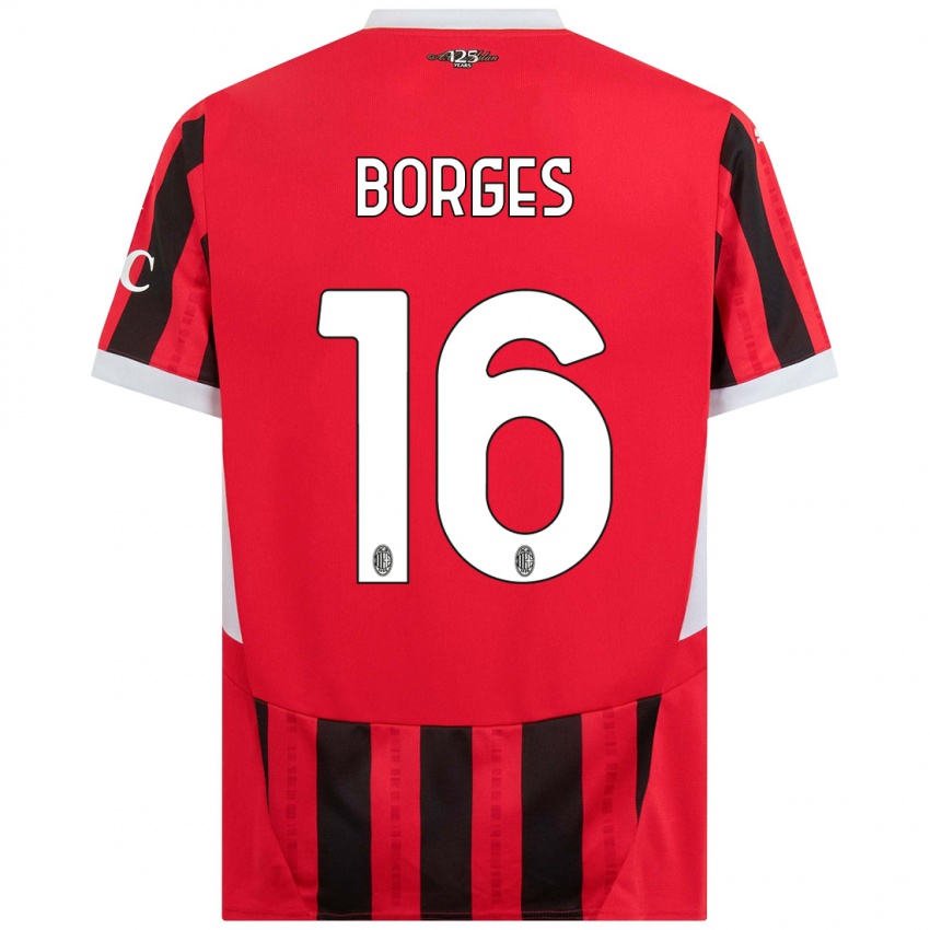 Kinderen Lenny Borges #16 Rood Zwart Thuisshirt Thuistenue 2024/25 T-Shirt