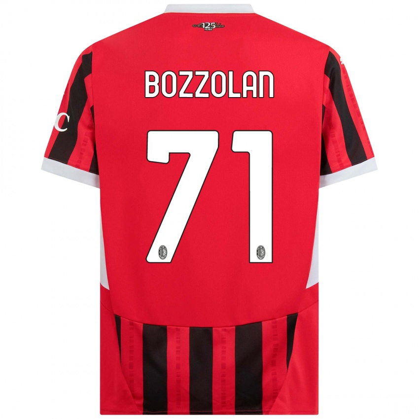 Kinderen Andrea Bozzolan #71 Rood Zwart Thuisshirt Thuistenue 2024/25 T-Shirt