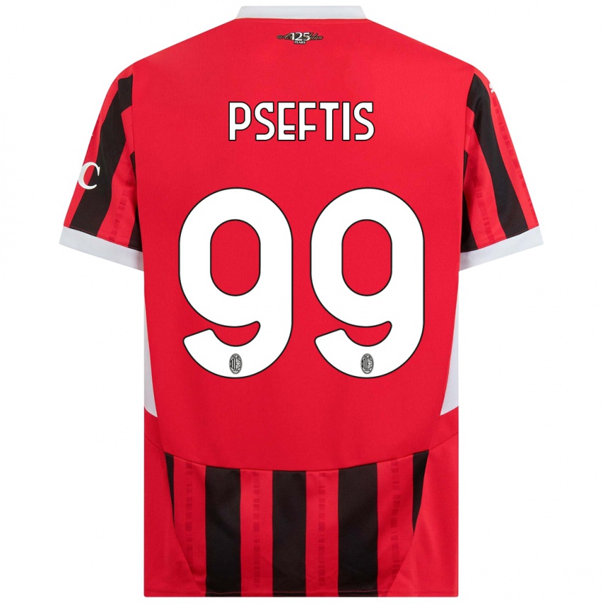 Kinderen Fotios Pseftis #99 Rood Zwart Thuisshirt Thuistenue 2024/25 T-Shirt