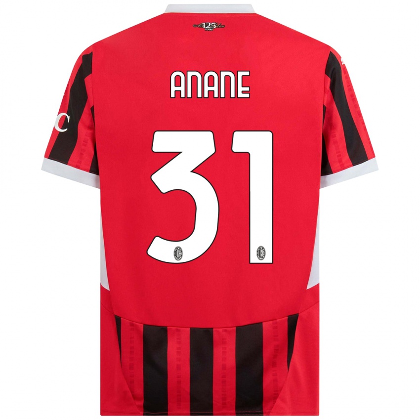 Kinderen Emmanuel Anane #31 Rood Zwart Thuisshirt Thuistenue 2024/25 T-Shirt