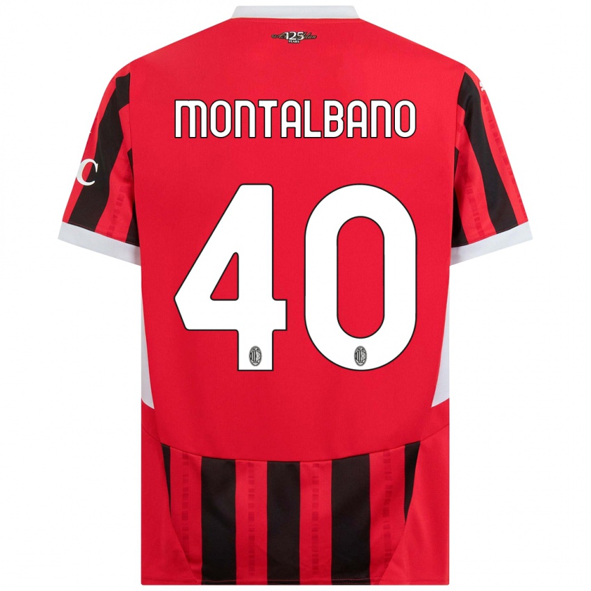 Kinderen Nicolo Montalbano #40 Rood Zwart Thuisshirt Thuistenue 2024/25 T-Shirt