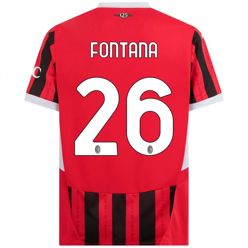 Kinderen Francesco Fontana #26 Rood Zwart Thuisshirt Thuistenue 2024/25 T-Shirt