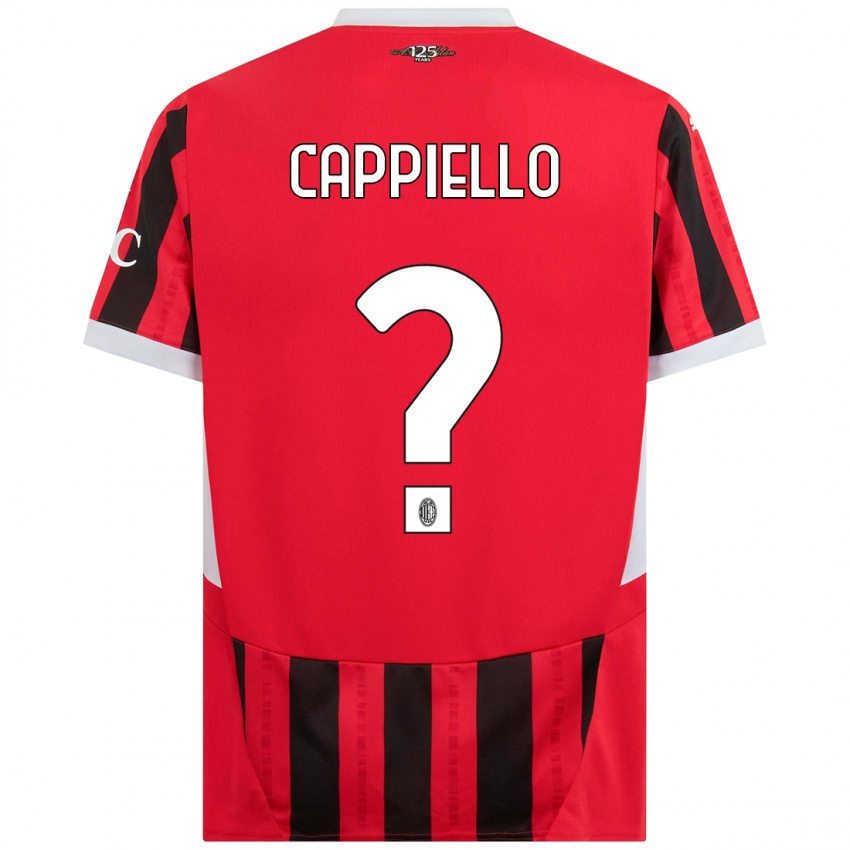 Kinderen Flavio Cappiello #0 Rood Zwart Thuisshirt Thuistenue 2024/25 T-Shirt