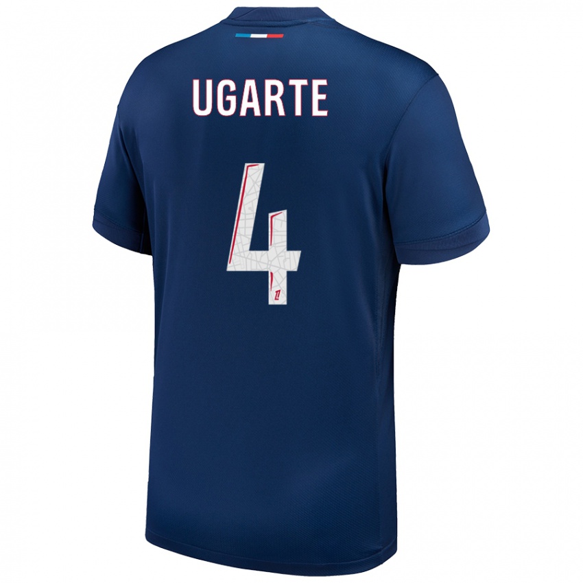 Kinderen Manuel Ugarte #4 Marineblauw Wit Thuisshirt Thuistenue 2024/25 T-Shirt