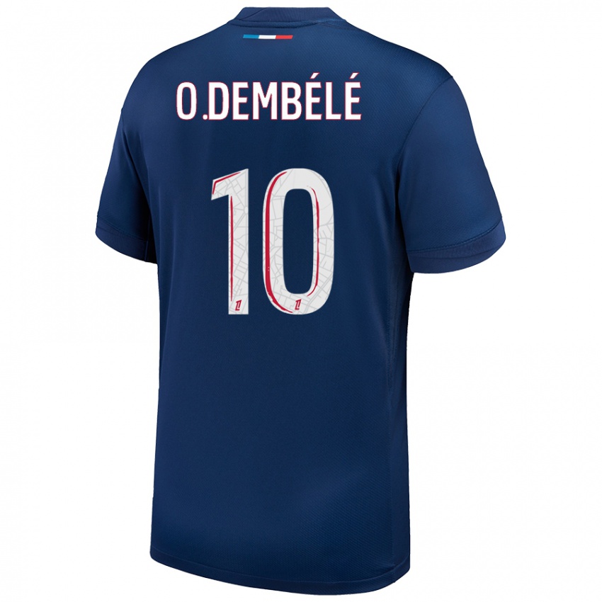 Kinderen Ousmane Dembele #10 Marineblauw Wit Thuisshirt Thuistenue 2024/25 T-Shirt