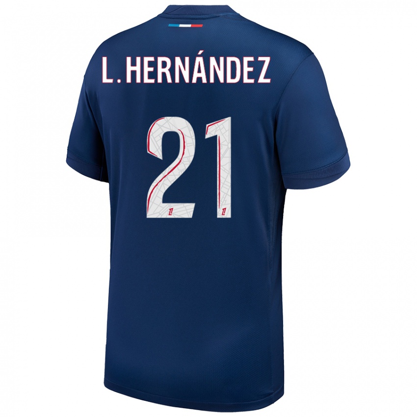 Kinderen Lucas Hernandez #21 Marineblauw Wit Thuisshirt Thuistenue 2024/25 T-Shirt