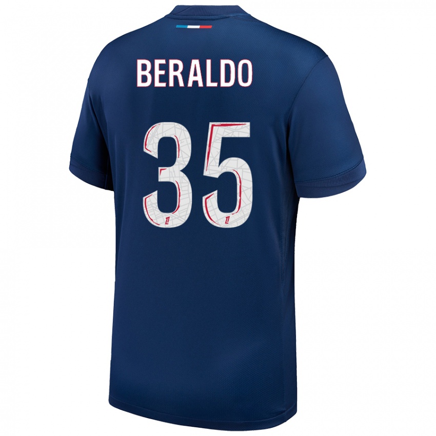 Kinderen Lucas Beraldo #35 Marineblauw Wit Thuisshirt Thuistenue 2024/25 T-Shirt