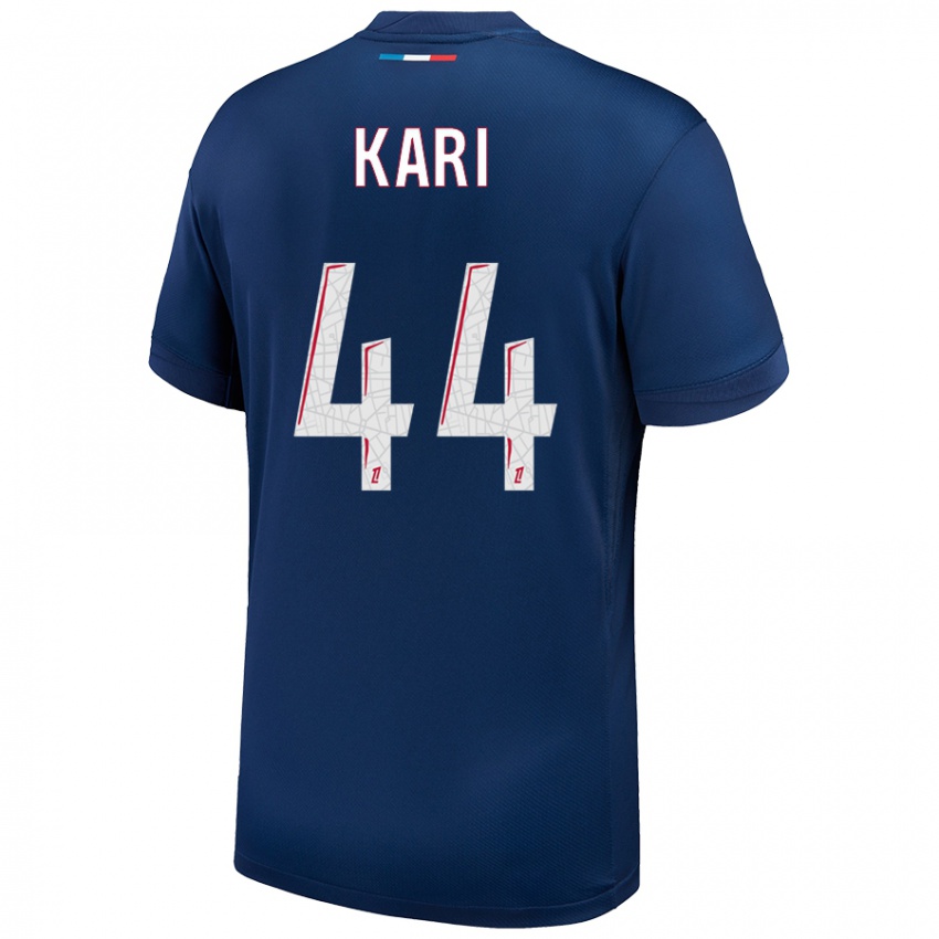 Kinderen Ayman Kari #44 Marineblauw Wit Thuisshirt Thuistenue 2024/25 T-Shirt