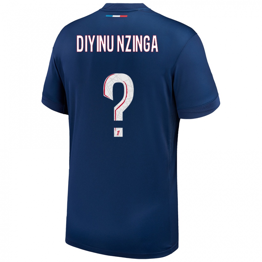 Kinderen Vainqueur Diyinu Nzinga #0 Marineblauw Wit Thuisshirt Thuistenue 2024/25 T-Shirt