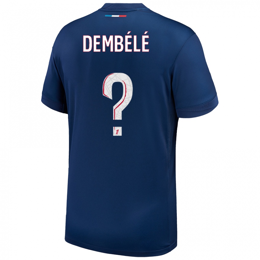 Kinderen Omar Dembélé #0 Marineblauw Wit Thuisshirt Thuistenue 2024/25 T-Shirt