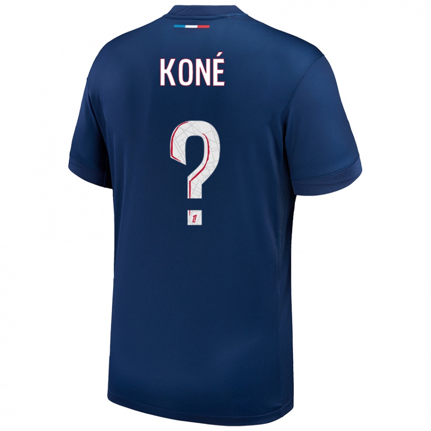 Kinderen Zanga Koné #0 Marineblauw Wit Thuisshirt Thuistenue 2024/25 T-Shirt