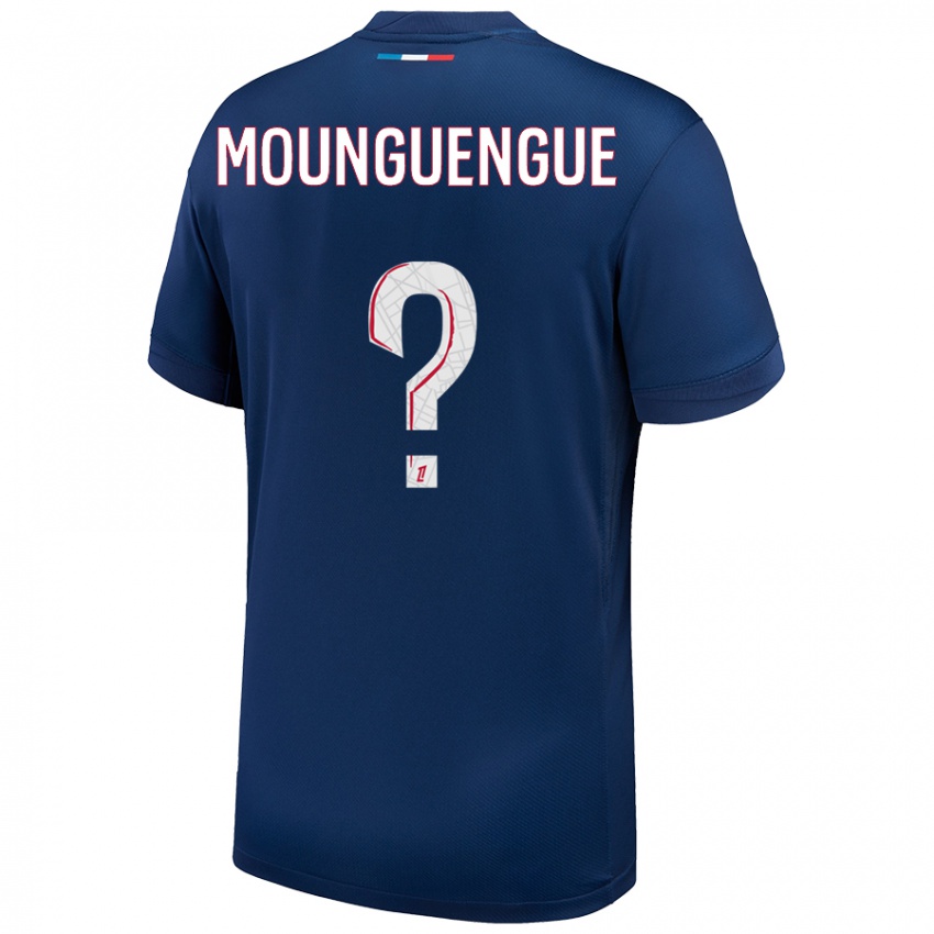 Kinderen Pierre Mounguengue #0 Marineblauw Wit Thuisshirt Thuistenue 2024/25 T-Shirt