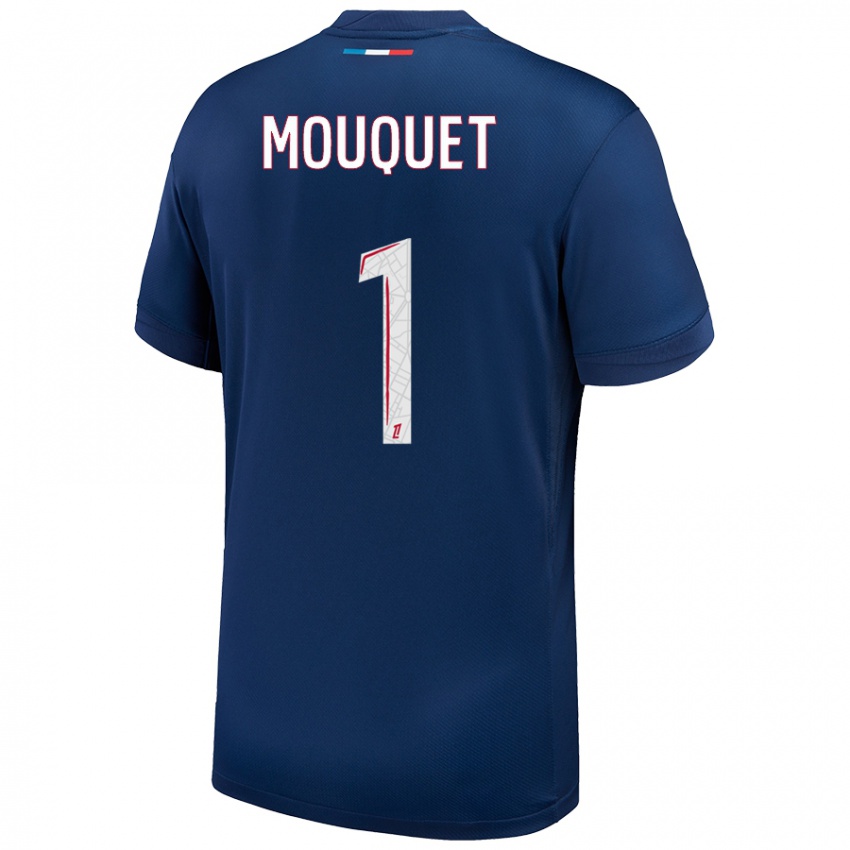 Kinderen Louis Mouquet #1 Marineblauw Wit Thuisshirt Thuistenue 2024/25 T-Shirt