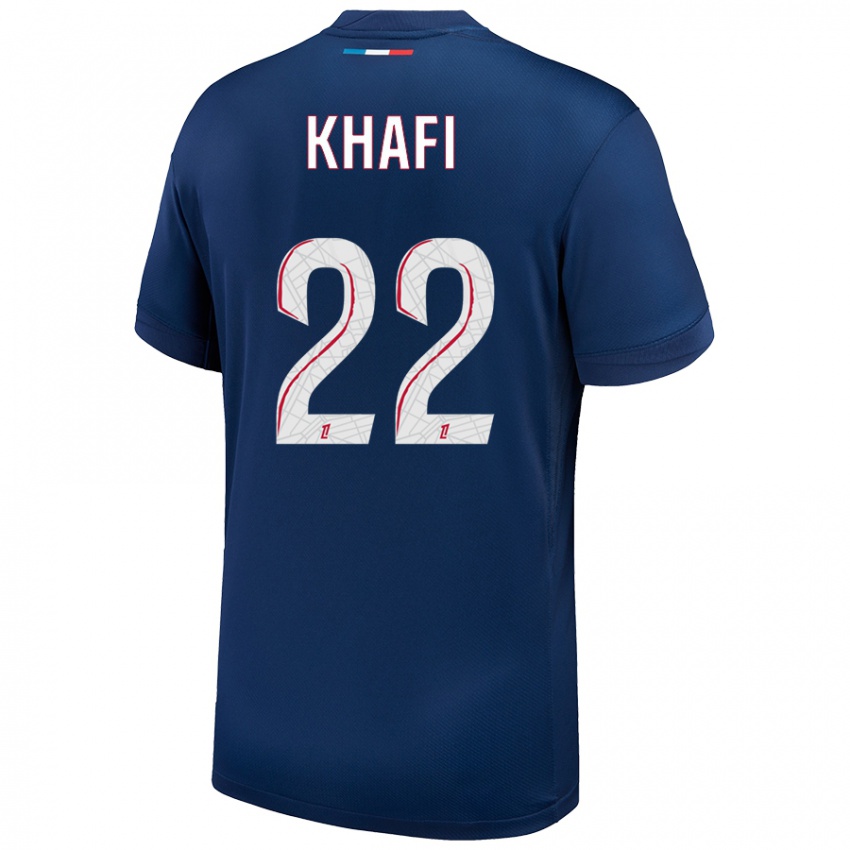 Kinderen Yanis Khafi #22 Marineblauw Wit Thuisshirt Thuistenue 2024/25 T-Shirt