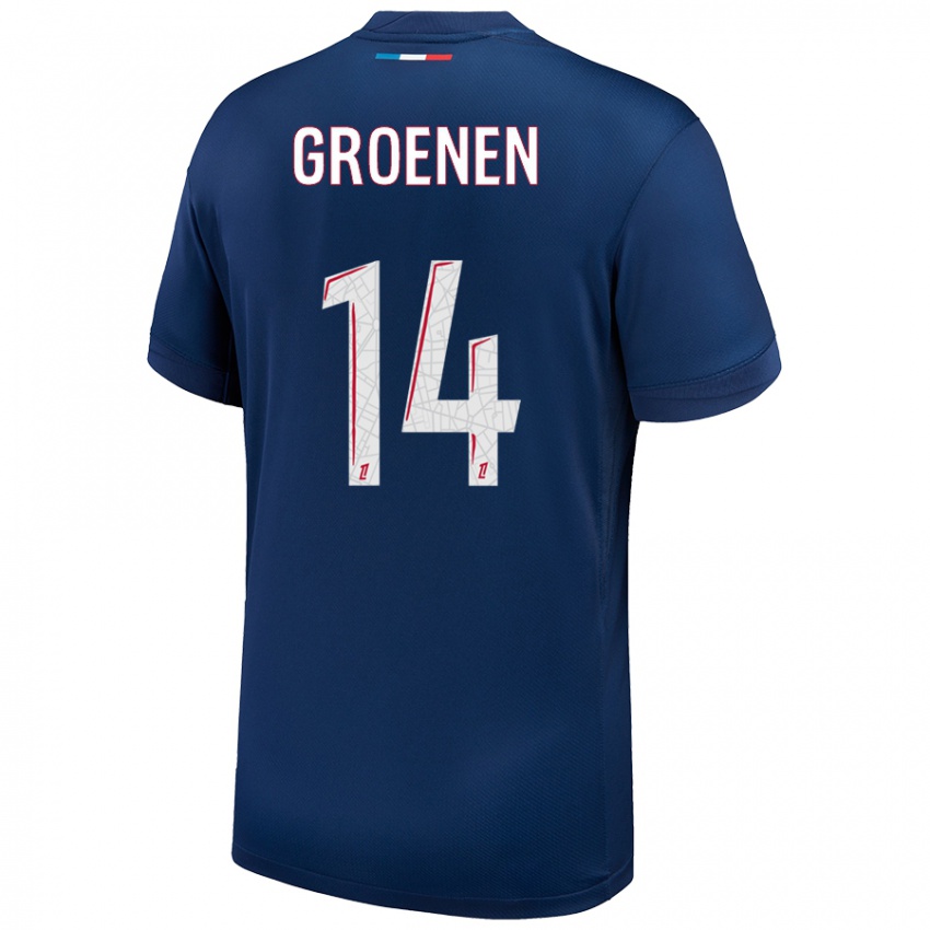 Kinderen Jackie Groenen #14 Marineblauw Wit Thuisshirt Thuistenue 2024/25 T-Shirt