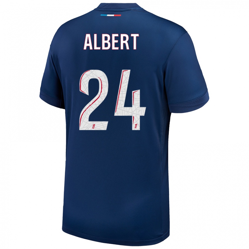 Kinderen Korbin Albert #24 Marineblauw Wit Thuisshirt Thuistenue 2024/25 T-Shirt