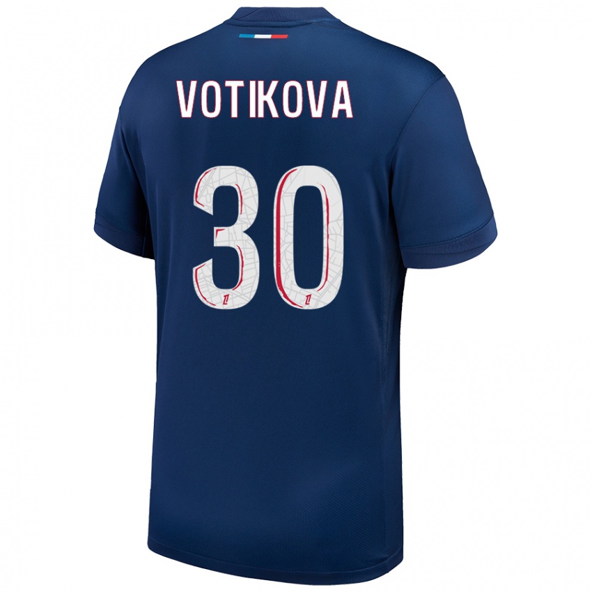 Kinderen Barbora Votikova #30 Marineblauw Wit Thuisshirt Thuistenue 2024/25 T-Shirt