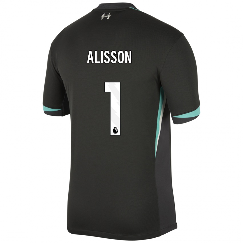 Kinderen Alisson #1 Zwart Antraciet Wit Uitshirt Uittenue 2024/25 T-Shirt