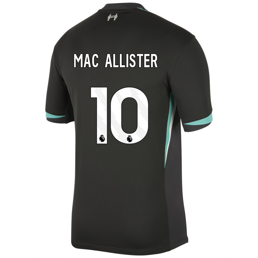 Kinderen Alexis Mac Allister #10 Zwart Antraciet Wit Uitshirt Uittenue 2024/25 T-Shirt