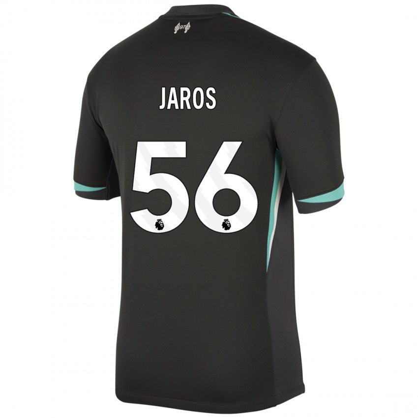 Kinderen Vitezslav Jaros #56 Zwart Antraciet Wit Uitshirt Uittenue 2024/25 T-Shirt