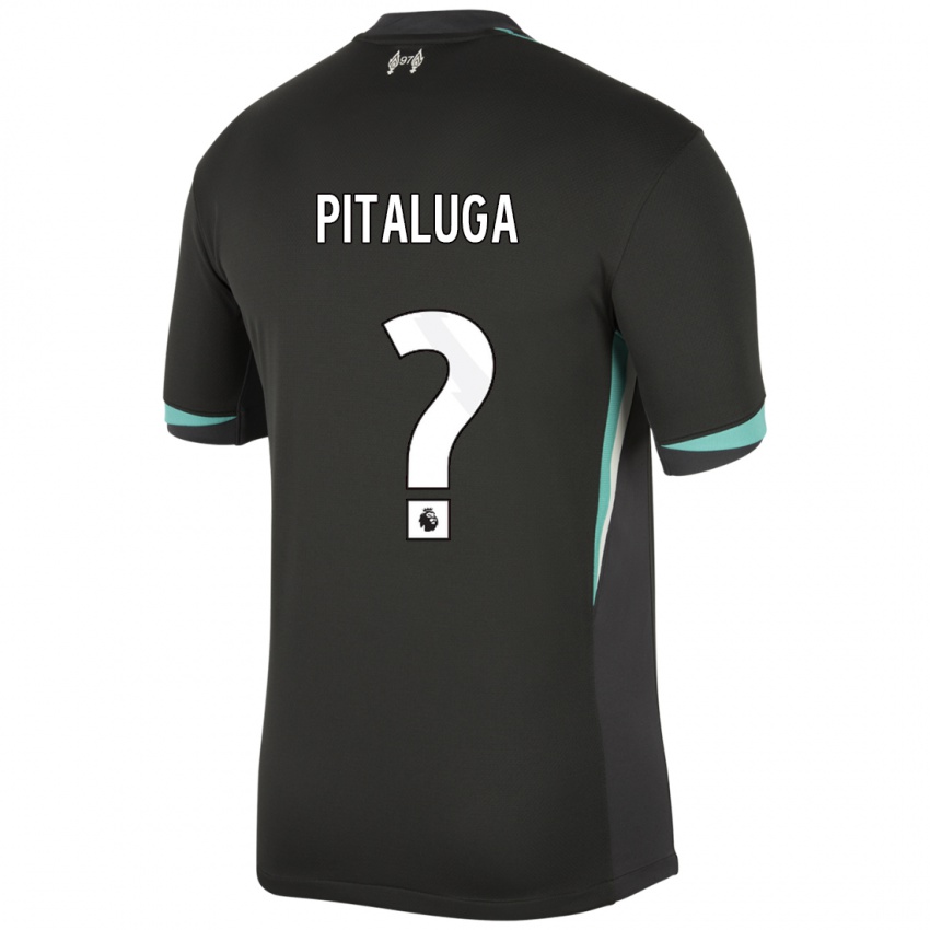 Kinderen Marcelo Pitaluga #0 Zwart Antraciet Wit Uitshirt Uittenue 2024/25 T-Shirt