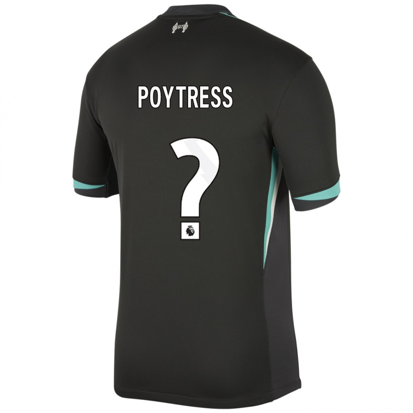 Kinderen Jacob Poytress #0 Zwart Antraciet Wit Uitshirt Uittenue 2024/25 T-Shirt