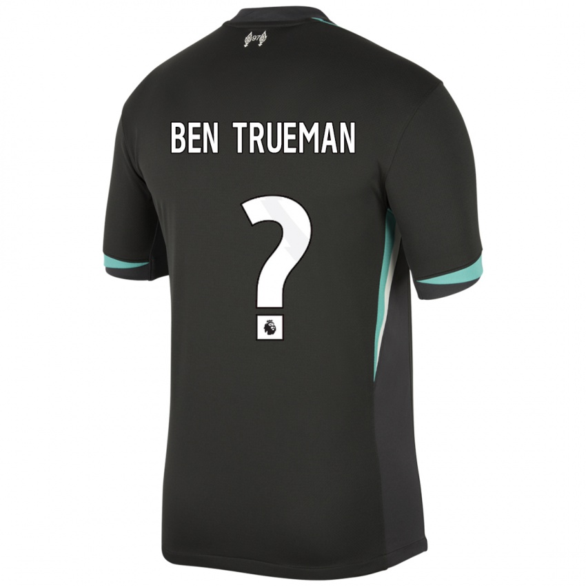 Kinderen Ben Trueman #0 Zwart Antraciet Wit Uitshirt Uittenue 2024/25 T-Shirt