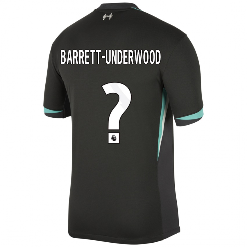 Kinderen Keehan Barrett-Underwood #0 Zwart Antraciet Wit Uitshirt Uittenue 2024/25 T-Shirt