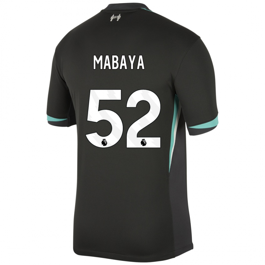 Kinderen Isaac Mabaya #52 Zwart Antraciet Wit Uitshirt Uittenue 2024/25 T-Shirt