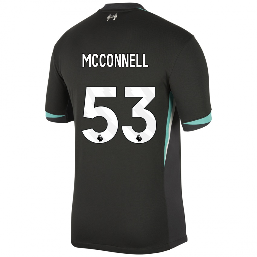 Kinderen James Mcconnell #53 Zwart Antraciet Wit Uitshirt Uittenue 2024/25 T-Shirt