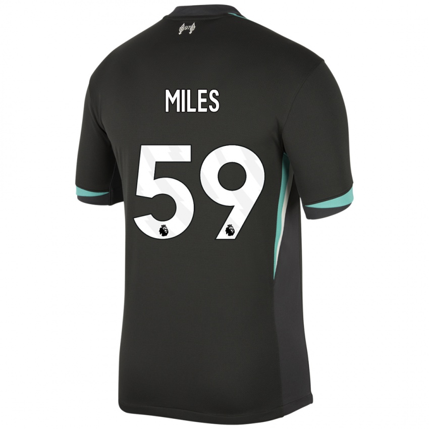 Kinderen Terence Miles #59 Zwart Antraciet Wit Uitshirt Uittenue 2024/25 T-Shirt