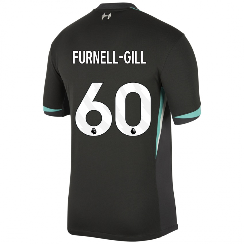 Kinderen Luca Furnell-Gill #60 Zwart Antraciet Wit Uitshirt Uittenue 2024/25 T-Shirt