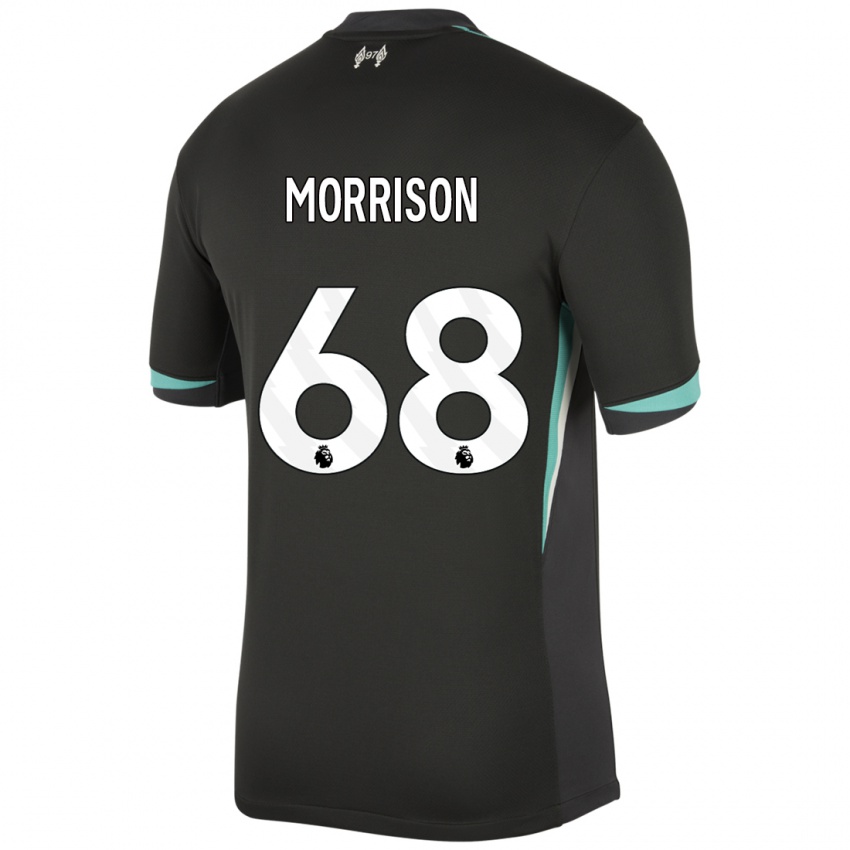 Kinderen Kieran Morrison #68 Zwart Antraciet Wit Uitshirt Uittenue 2024/25 T-Shirt