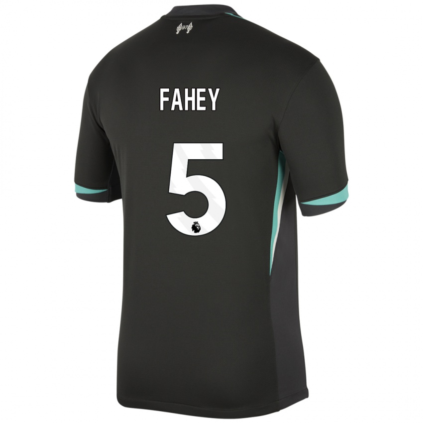 Kinderen Niamh Fahey #5 Zwart Antraciet Wit Uitshirt Uittenue 2024/25 T-Shirt