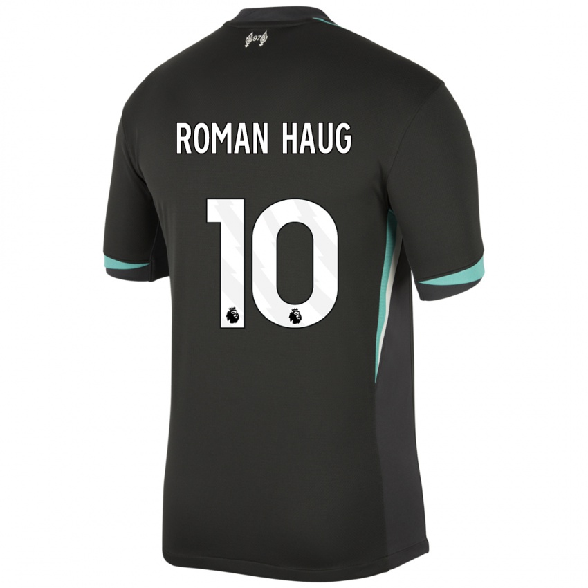 Kinderen Sophie Román Haug #10 Zwart Antraciet Wit Uitshirt Uittenue 2024/25 T-Shirt