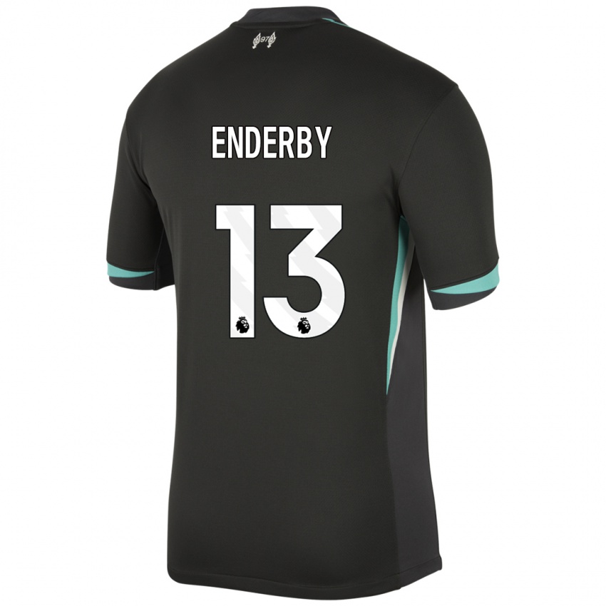 Kinderen Mia Enderby #13 Zwart Antraciet Wit Uitshirt Uittenue 2024/25 T-Shirt