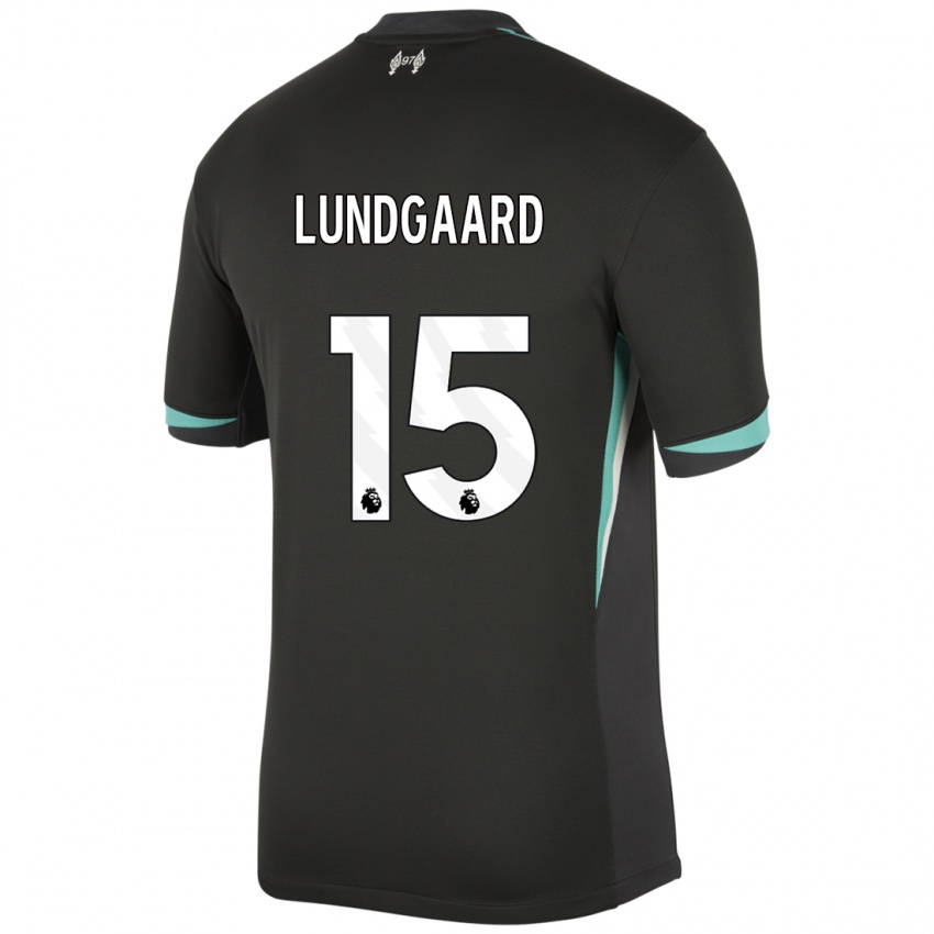 Kinderen Sofie Lundgaard #15 Zwart Antraciet Wit Uitshirt Uittenue 2024/25 T-Shirt