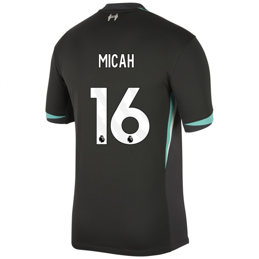 Kinderen Teagan Micah #16 Zwart Antraciet Wit Uitshirt Uittenue 2024/25 T-Shirt