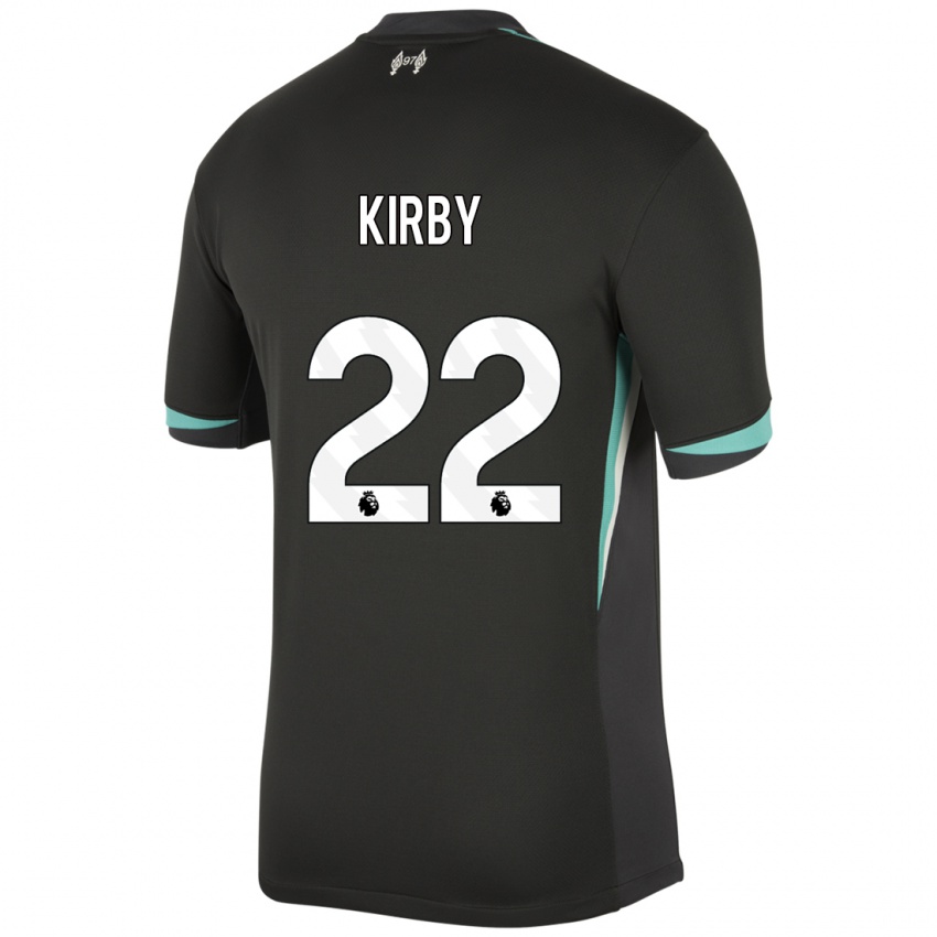 Kinderen Faye Kirby #22 Zwart Antraciet Wit Uitshirt Uittenue 2024/25 T-Shirt