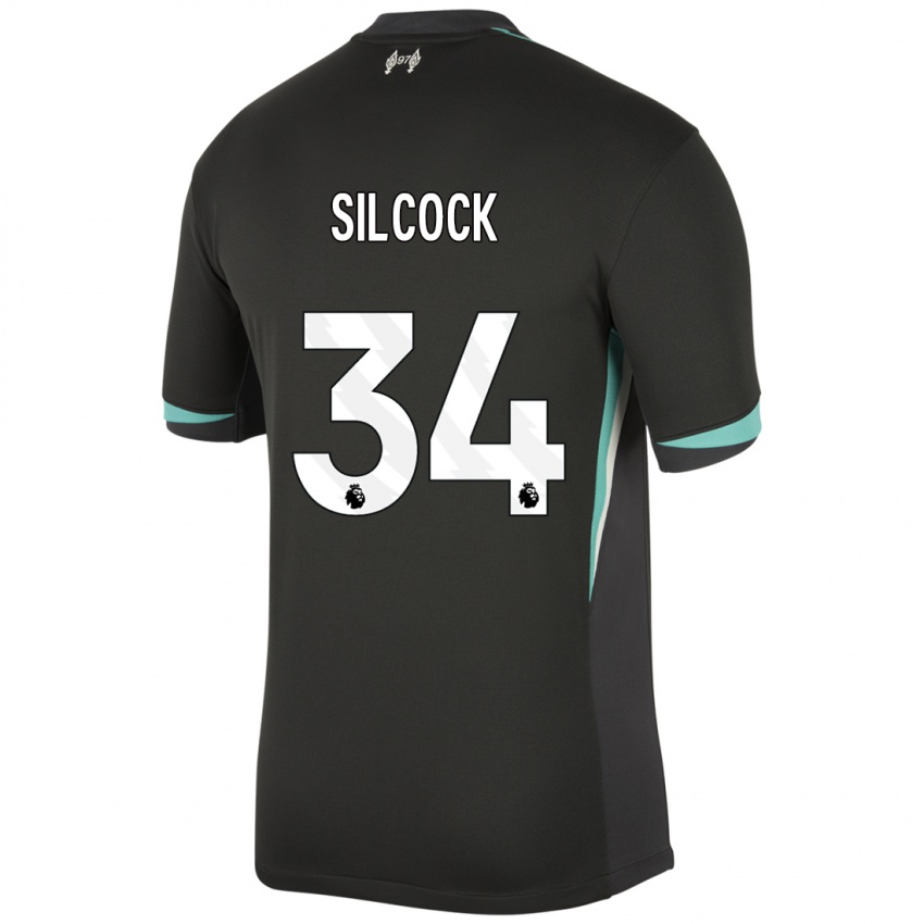 Kinderen Hannah Silcock #34 Zwart Antraciet Wit Uitshirt Uittenue 2024/25 T-Shirt