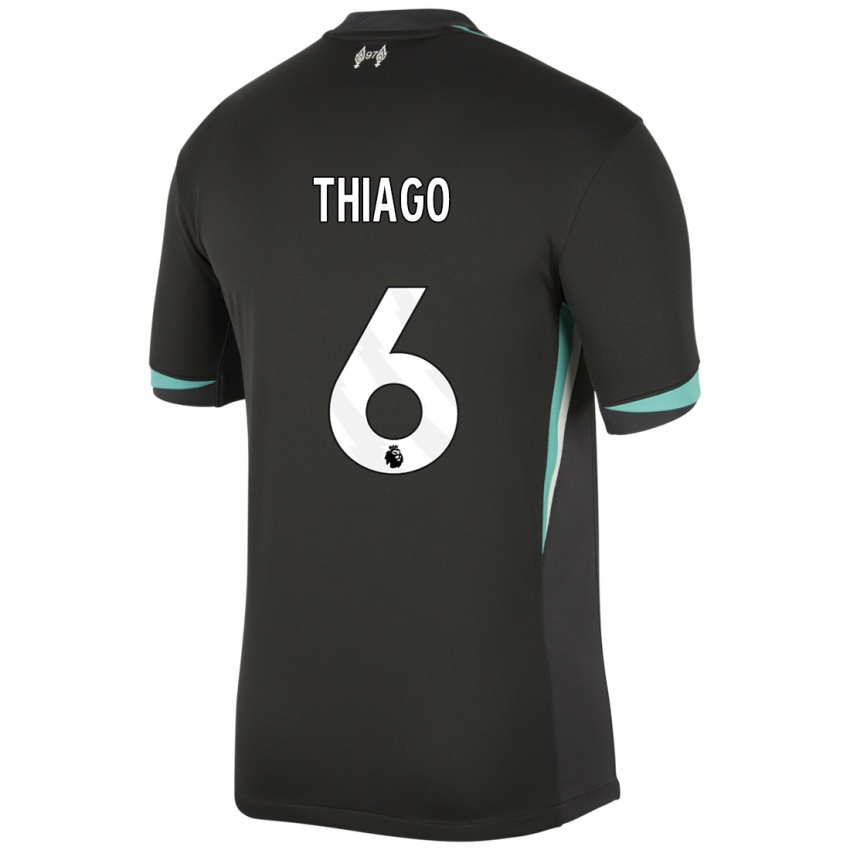 Kinderen Thiago #6 Zwart Antraciet Wit Uitshirt Uittenue 2024/25 T-Shirt