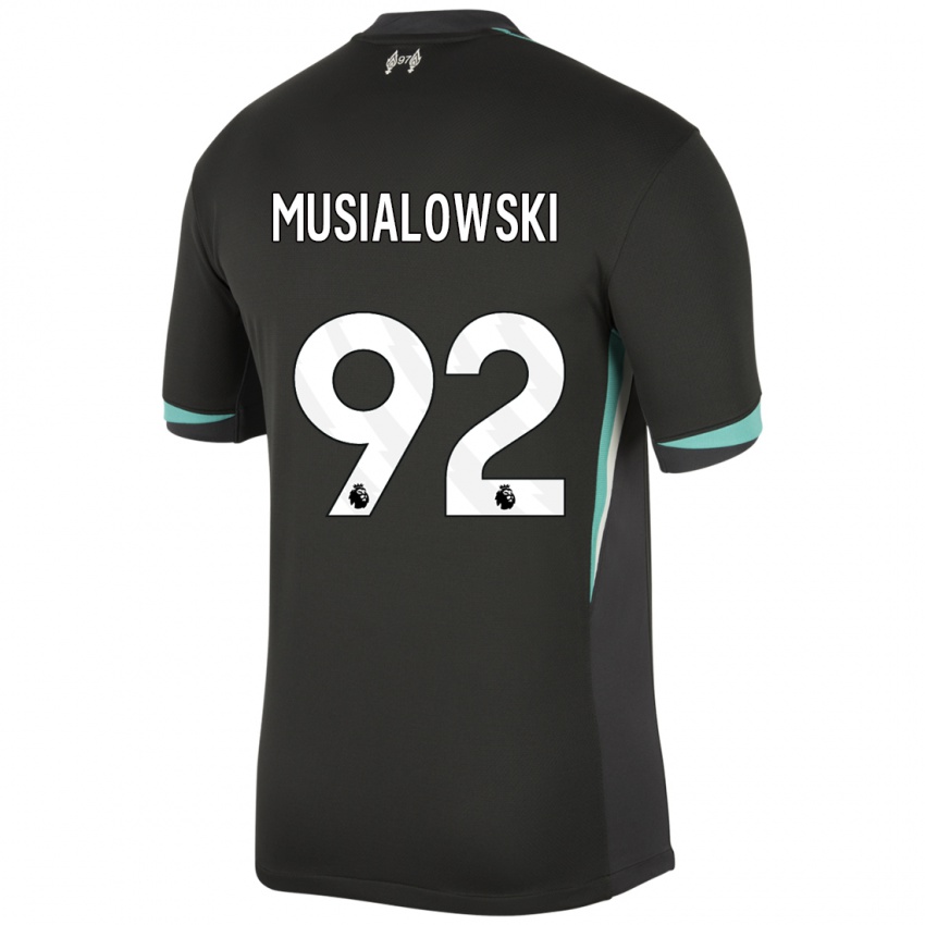 Kinderen Mateusz Musialowski #92 Zwart Antraciet Wit Uitshirt Uittenue 2024/25 T-Shirt