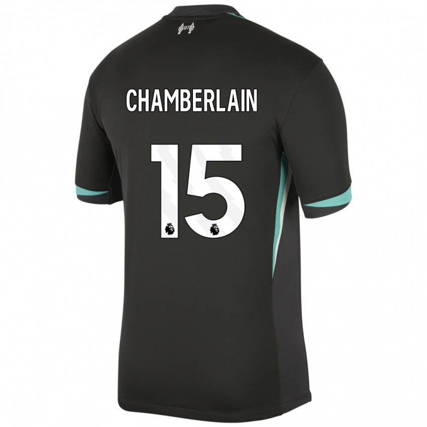 Kinderen Alex Oxlade Chamberlain #15 Zwart Antraciet Wit Uitshirt Uittenue 2024/25 T-Shirt