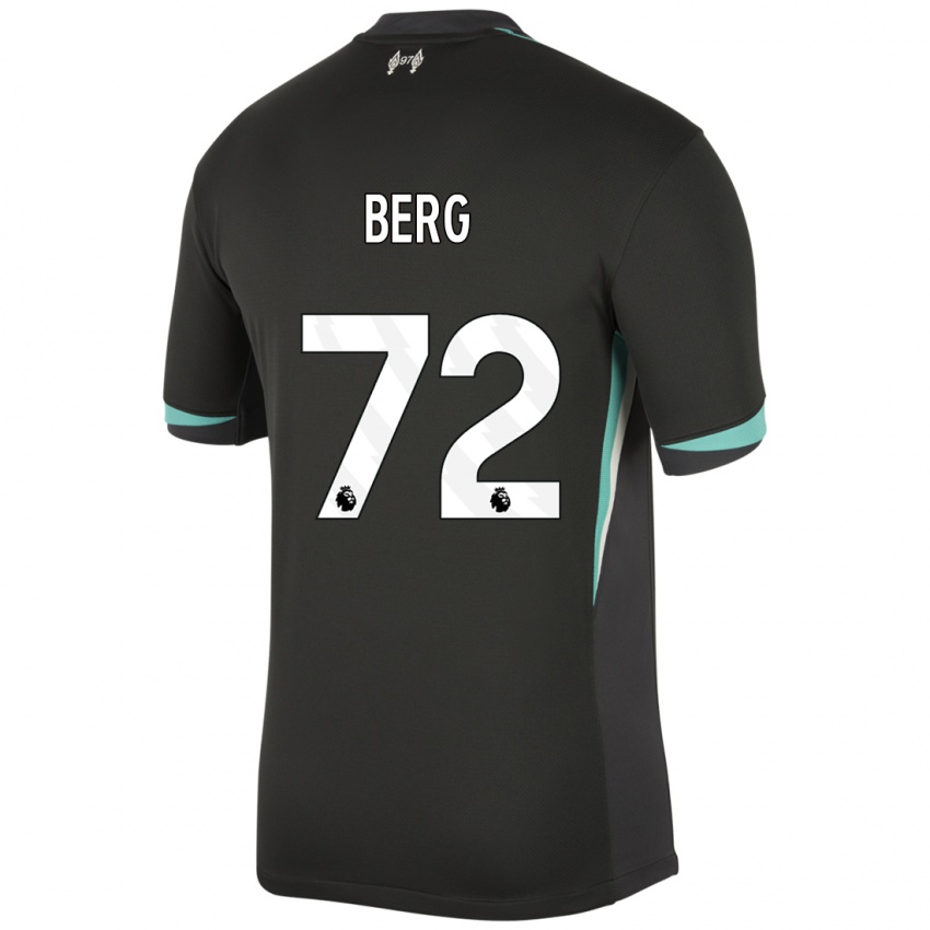 Kinderen Sepp Van Den Berg #72 Zwart Antraciet Wit Uitshirt Uittenue 2024/25 T-Shirt