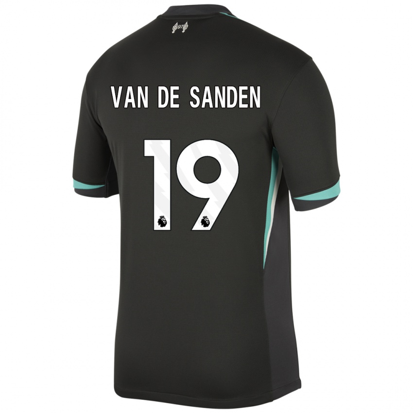 Kinderen Shanice Van De Sanden #19 Zwart Antraciet Wit Uitshirt Uittenue 2024/25 T-Shirt