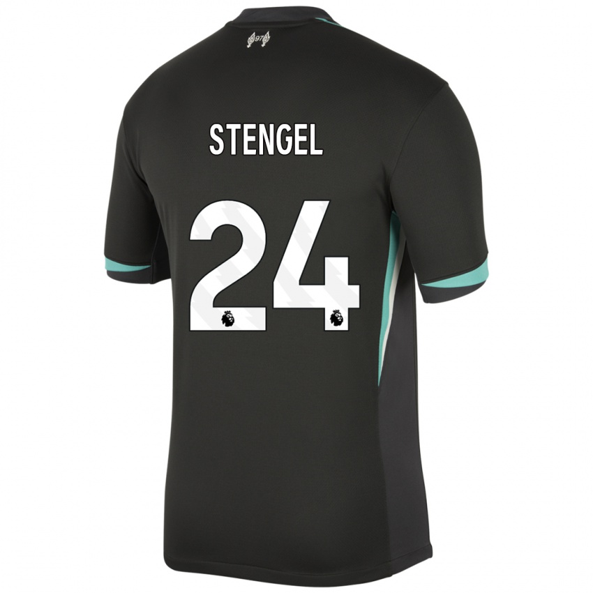 Kinderen Katie Stengel #24 Zwart Antraciet Wit Uitshirt Uittenue 2024/25 T-Shirt