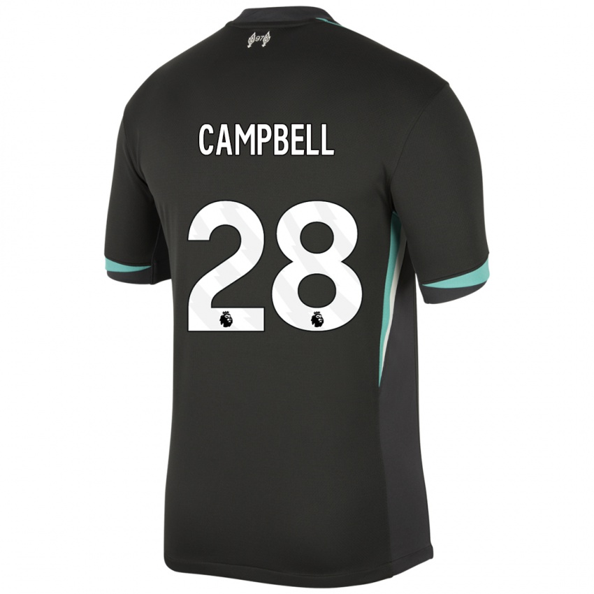 Kinderen Megan Campbell #28 Zwart Antraciet Wit Uitshirt Uittenue 2024/25 T-Shirt