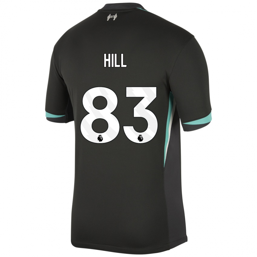 Kinderen Thomas Hill #83 Zwart Antraciet Wit Uitshirt Uittenue 2024/25 T-Shirt